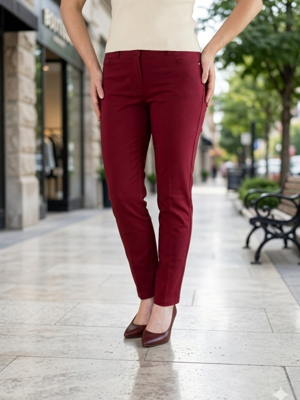 Nygard Size 14 Women’s Stretch Pants - Burgundy